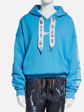 Reebok x Pyer Moss Men's Blue Oversized French Terry Hoodie Sweatshirt Size S